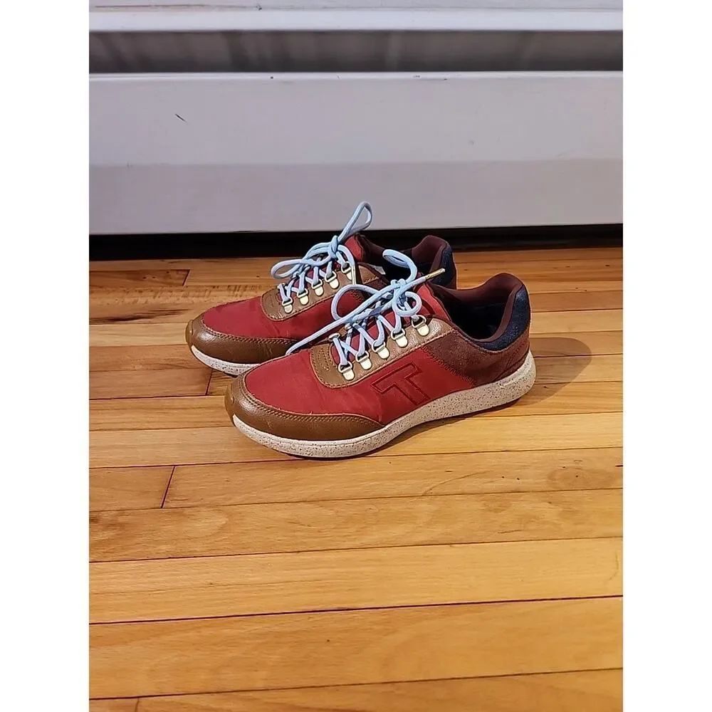 Women's TOMS Red Brown Retro Runner Sneaker shoes Size 7.5 Comfort Active